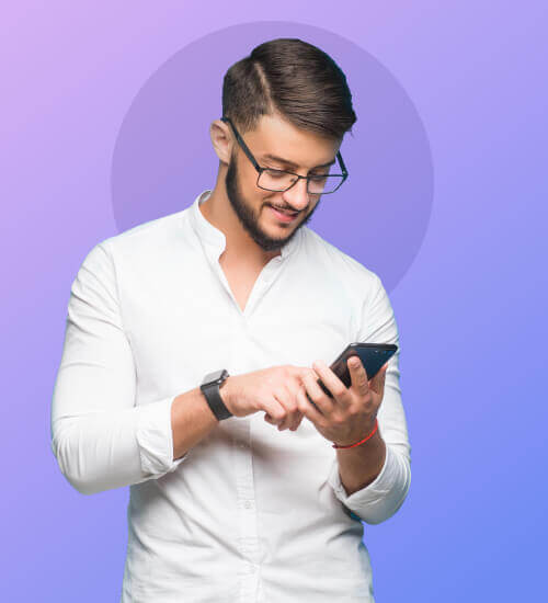 Man looking at phone